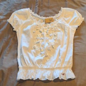 Hollister White Betty Blouse Medium